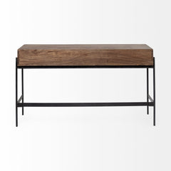 Glenn Dark Brown/Black Wood 4 Drawer Console Table - Ornate Home