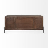 Glenn Dark Brown/Black Wood Frame 6 Drawer, 2 Door Cabinet Sideboard - Ornate Home