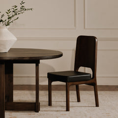 Glenn Dark Brown Round Dining Table - Ornate Home