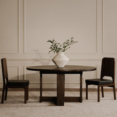 Glenn Dark Brown Round Dining Table - Ornate Home