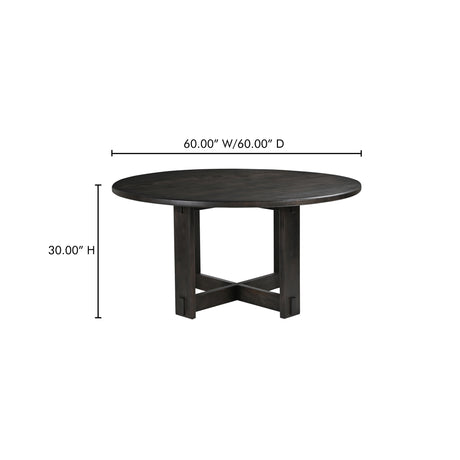 Glenn Dark Brown Round Dining Table - Ornate Home