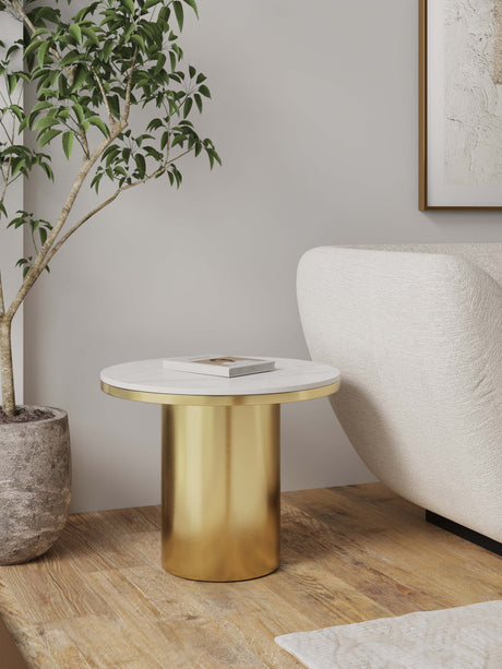 Glenn End Table in Gold - Ornate Home