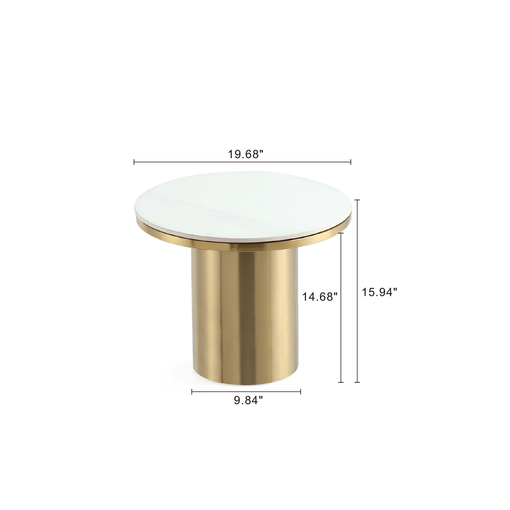 Glenn End Table in Gold - Ornate Home