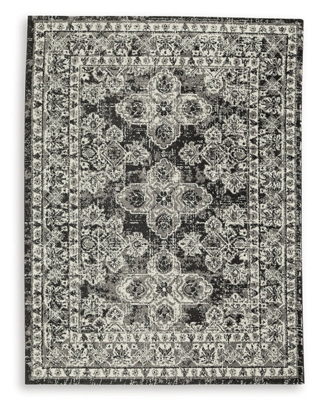 Glennisman Black/Gray/Ivory Large Rug - Ornate Home