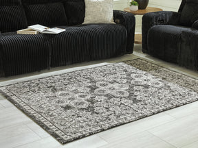 Glennisman Black/Gray/Ivory Medium Rug - Ornate Home