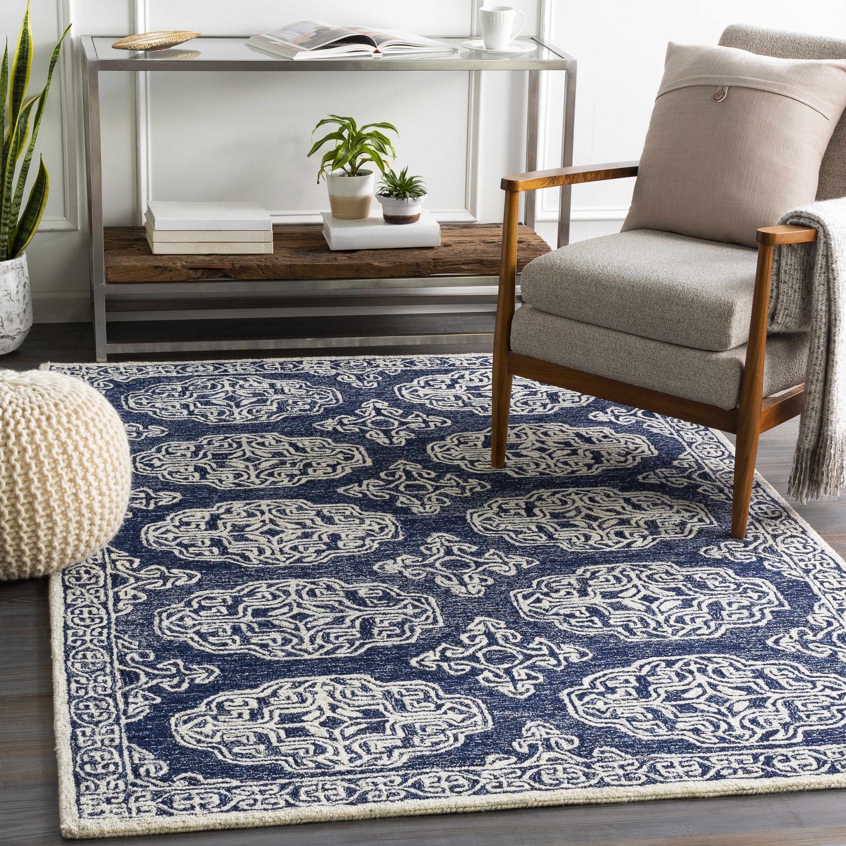 Glenoma Blue Regency Wool Rug - Ornate Home