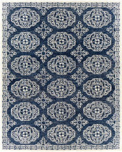 Glenoma Blue Regency Wool Rug - Ornate Home