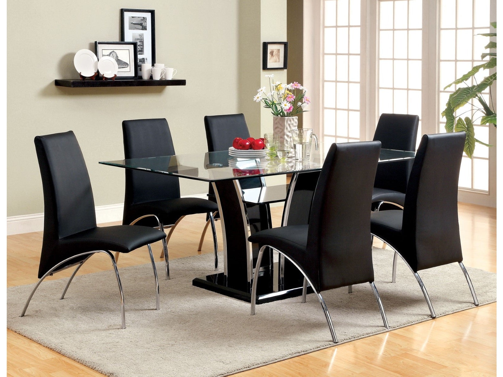 Glenview Black 7 Pc. Dining Set - Ornate Home