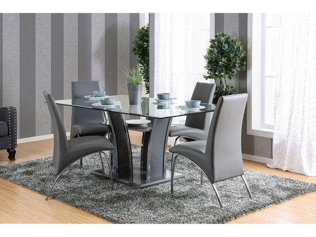 Glenview Gray/Chrome 7 Pc. Dining Set - Ornate Home