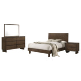 Glenwood Warm Brown 4-piece Queen Bedroom Set - Ornate Home