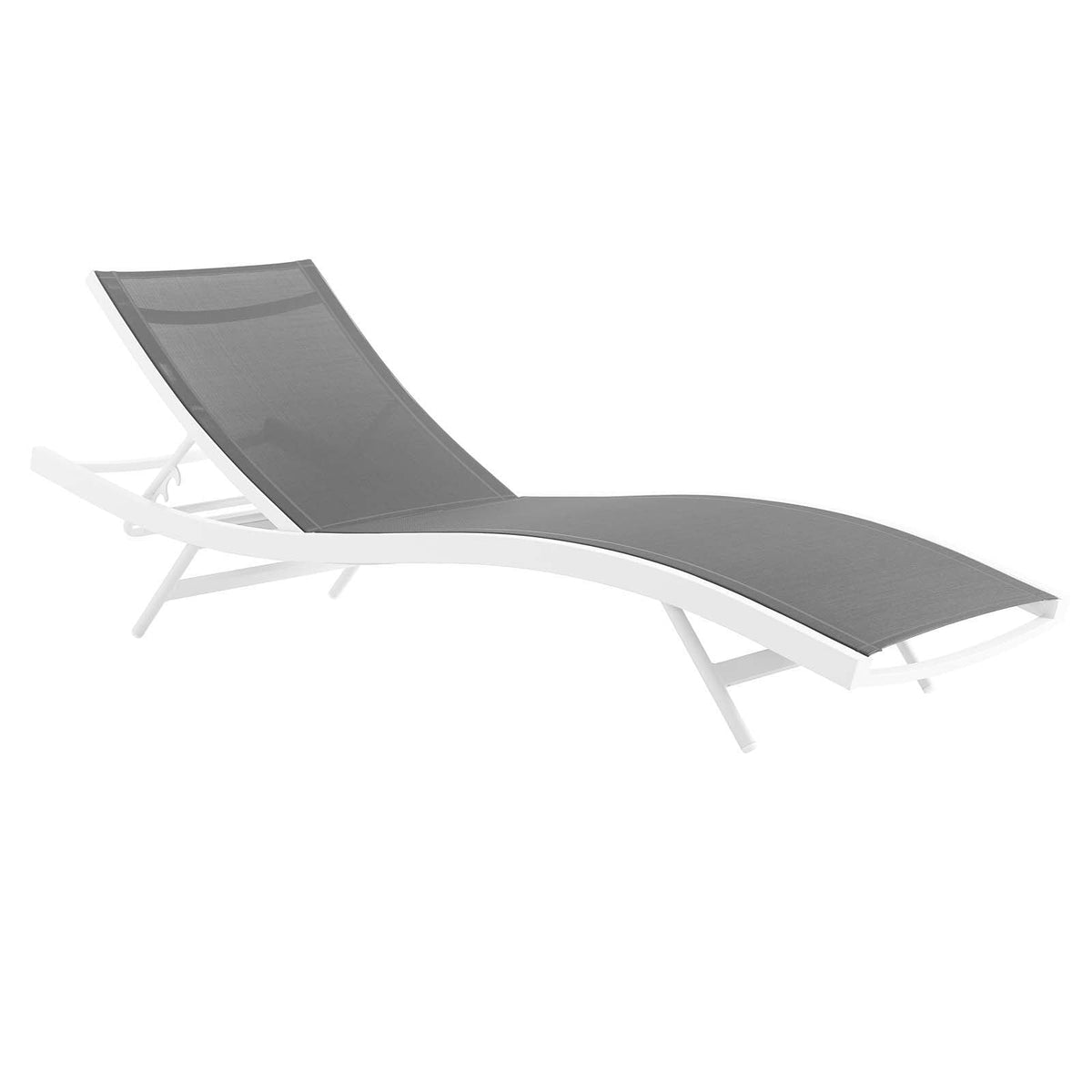 Glimpse White/Gray Outdoor Patio Mesh Chaise Lounge (Set of 4) - Ornate Home