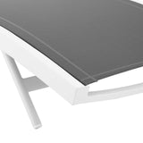 Glimpse White/Gray Outdoor Patio Mesh Chaise Lounge (Set of 4) - Ornate Home