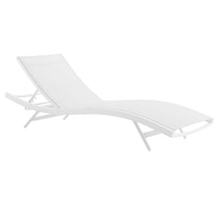 Glimpse White Outdoor Patio Mesh Chaise Lounge Chair - Ornate Home