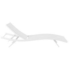 Glimpse White Outdoor Patio Mesh Chaise Lounge Chair - Ornate Home