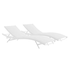 Glimpse White Outdoor Patio Mesh Chaise Lounge (Set of 2) - Ornate Home