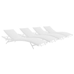 Glimpse White Outdoor Patio Mesh Chaise Lounge (Set of 4) - Ornate Home