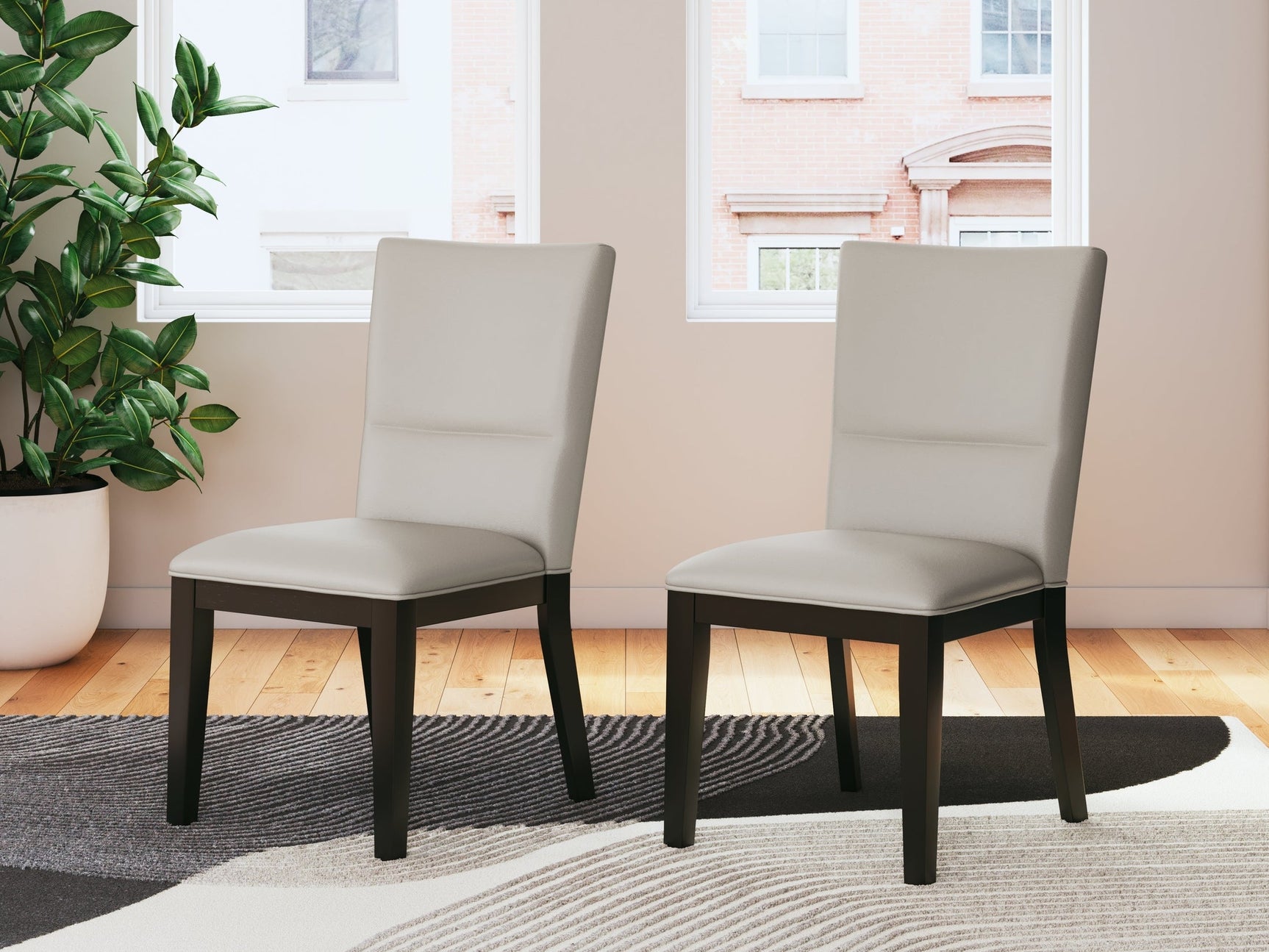 Glinari Taupe/Black Dining Chair (Set of  2) (Online Special Price) - Ornate Home