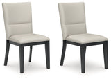 Glinari Taupe/Black Dining Chair (Set of  2) (Online Special Price) - Ornate Home