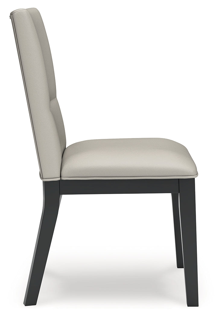 Glinari Taupe/Black Dining Chair (Set of  2) (Online Special Price) - Ornate Home