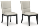 Glinari Taupe/Black Dining Chair (Set of  2) - Ornate Home