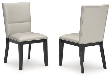 Glinari Taupe/Black Dining Chair (Set of  2) - Ornate Home