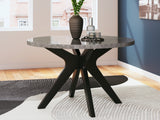 Glinari Taupe/Black Dining Table - Ornate Home