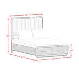 Glinda Brown 4-Piece Queen Storage Bedroom Set with 2 Nightstands & Dresser - Ornate Home