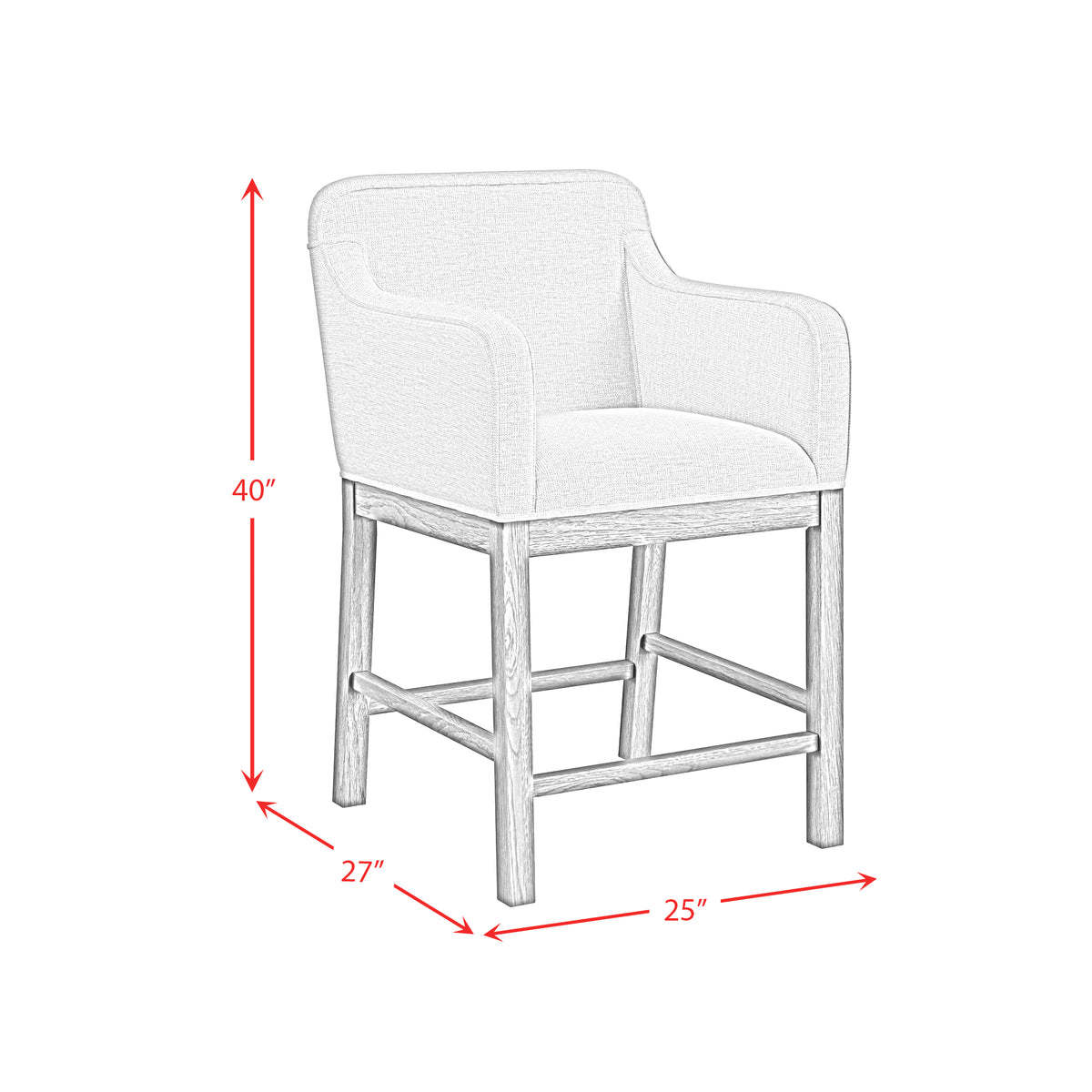 Glinda Brown 7-Piece Counter Height Dining Set with Table, Four Chairs & Two UPH Chairs - Ornate Home