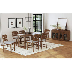 Glinda Brown 7-Piece Counter Height Dining Set with Table & Six Chairs - Ornate Home