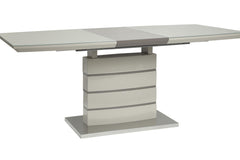 Glissand High Gloss White/Gray-Taupe 7-Piece Dining Table Set - Ornate Home