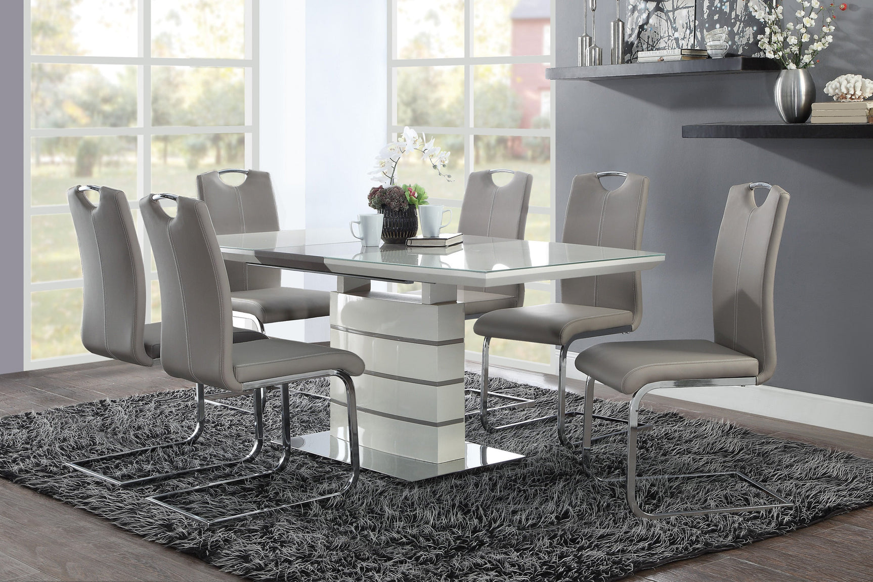 Glissand Taupe Dining Table - Ornate Home