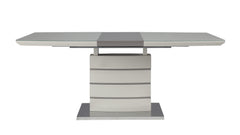 Glissand White/ Gray-Taupe 5-piece Dinig Table Set - Ornate Home