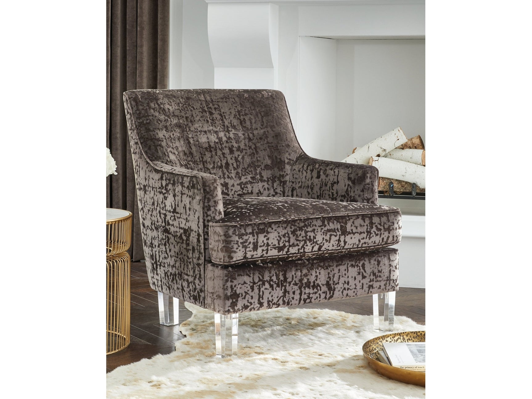 Gloriann Charcoal Accent Chair - Ornate Home