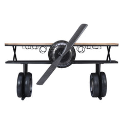 Glory Days Brown/Black Maverick Vintage Bi-Plane Console Bar - Ornate Home