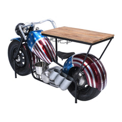 Glory Days Multicolor RWB Vintage Motorcycle Bar - Ornate Home