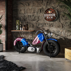 Glory Days Multicolor RWB Vintage Motorcycle Bar - Ornate Home