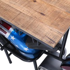 Glory Days Multicolor RWB Vintage Motorcycle Bar - Ornate Home