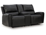 Glossmore Black DBL Rec Loveseat w/Console (Online Special Price) - Ornate Home