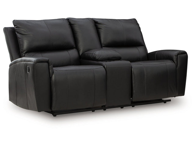 Glossmore Black DBL Rec Loveseat w/Console (Online Special Price) - Ornate Home