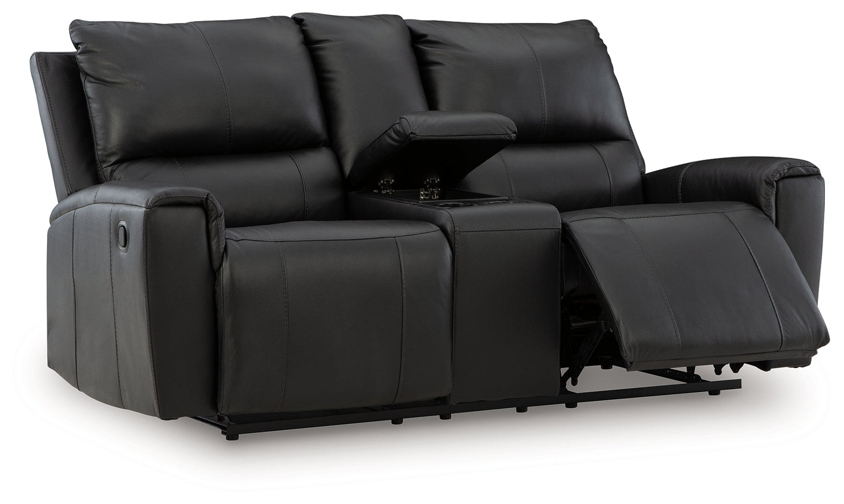 Glossmore Black DBL Rec Loveseat w/Console (Online Special Price) - Ornate Home