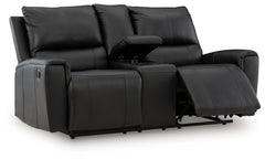 Glossmore Black DBL Rec Loveseat w/Console - Ornate Home