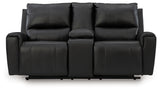 Glossmore Black DBL Rec Loveseat w/Console - Ornate Home