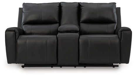 Glossmore Black DBL Rec Loveseat w/Console - Ornate Home