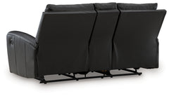 Glossmore Black DBL Rec Loveseat w/Console - Ornate Home