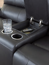 Glossmore Black DBL Rec Loveseat w/Console - Ornate Home