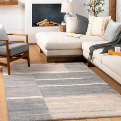 Glouster Taupe&Gray Lined Area Rug - Ornate Home