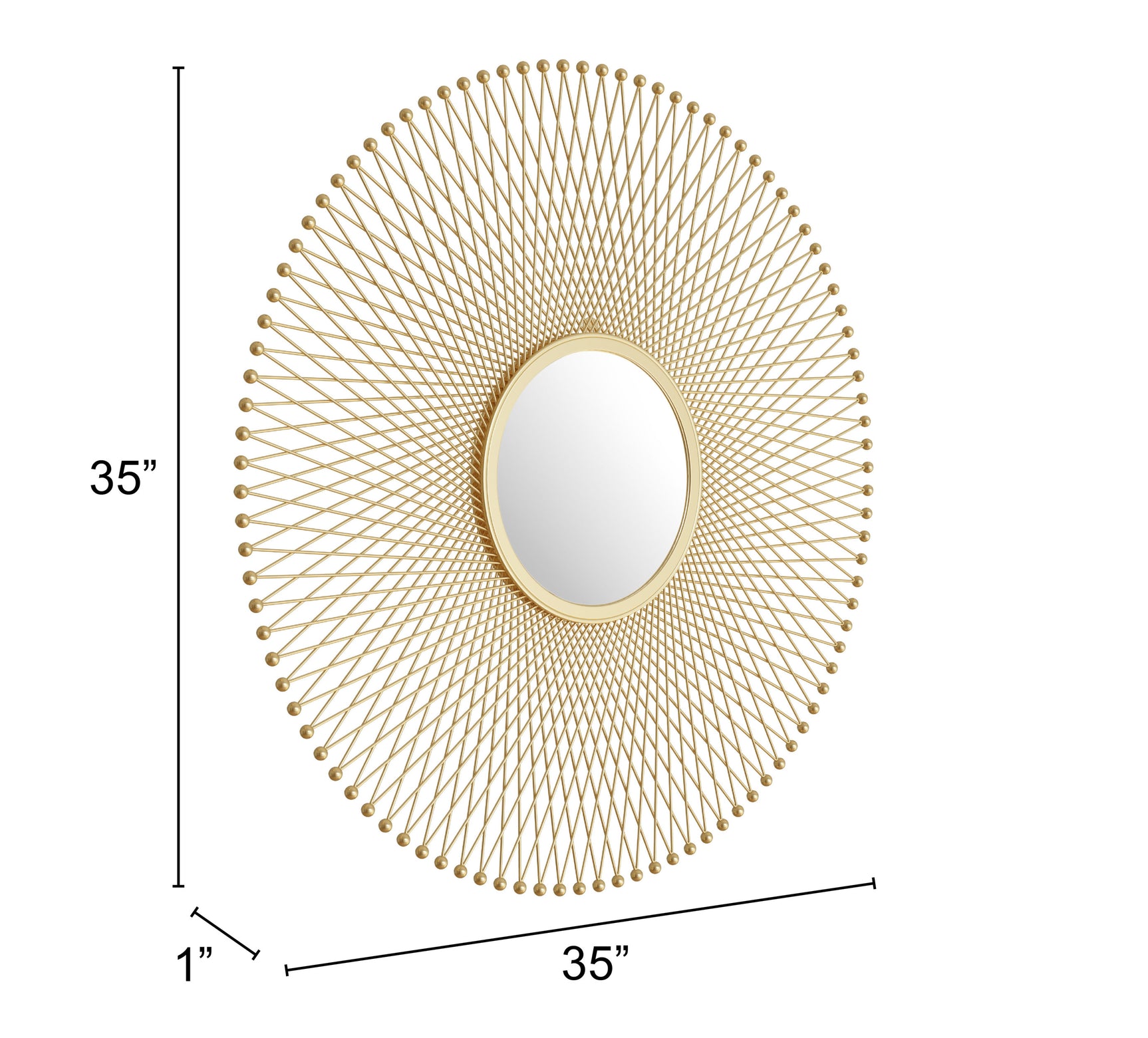 Glow Gold Round Mirror