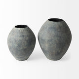 Gobi Gray Small Ceramic Oval Vase - Ornate Home