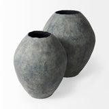 Gobi Gray Small Ceramic Oval Vase - Ornate Home