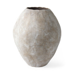 Gobi Tan Large Ceramic Oval Vase - Ornate Home